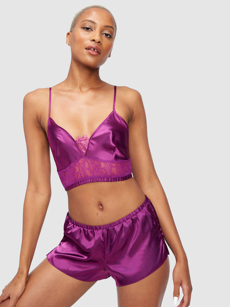 Delphine Satin And Lace Sleep Set - Fredericks of Hollywood